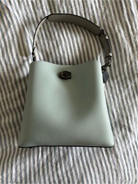 Coach Pebble Leather Convertible Crossbody Bag in Light Blue